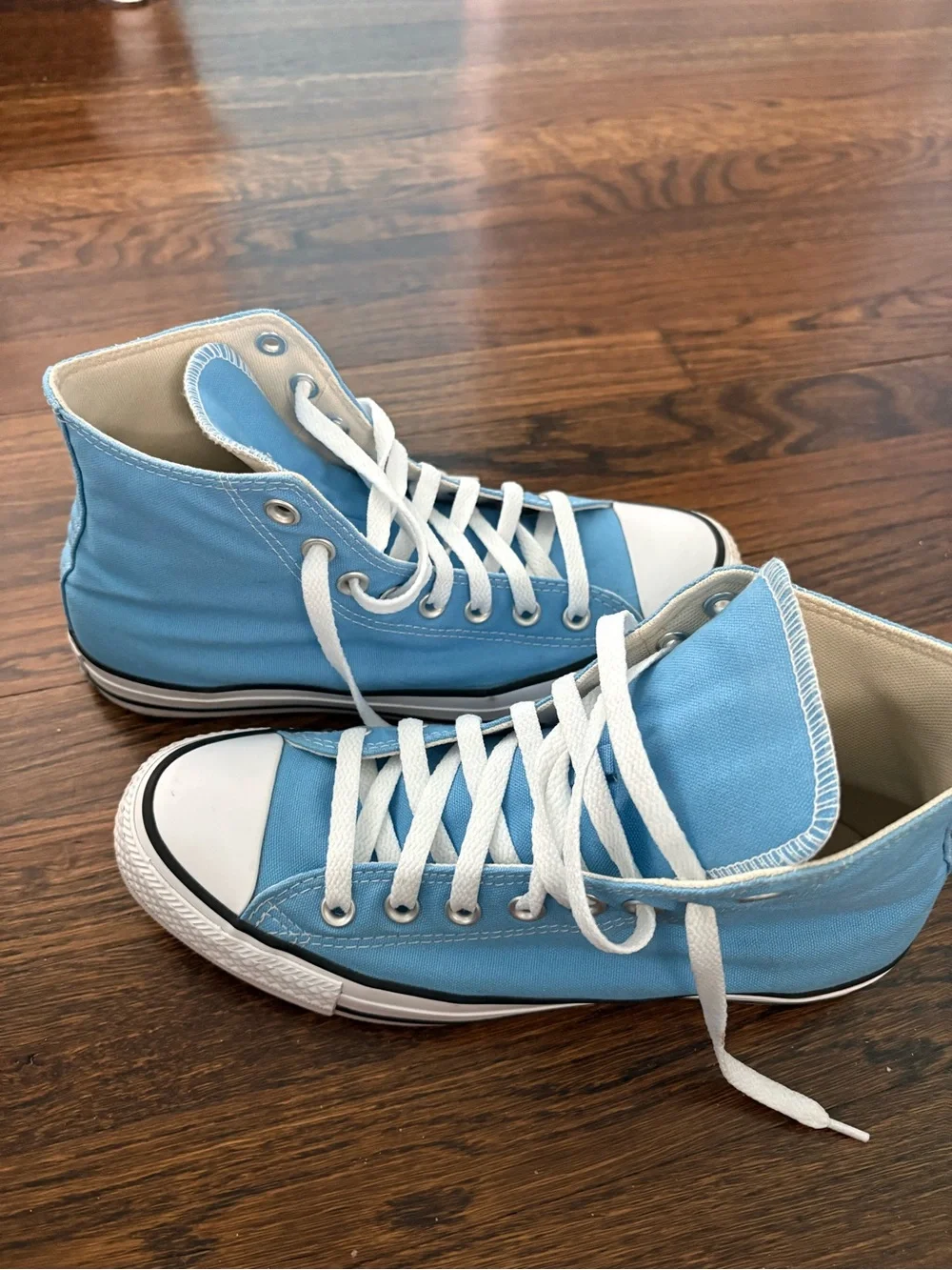 Converse High Top Sneakers - Light Blue & White - Picture 4 of 5